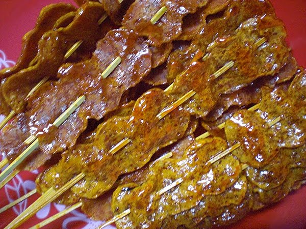 thai dried fish on sticks