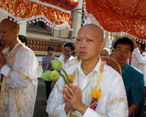 A Buddhist monk ordination ceremony in Bangkok