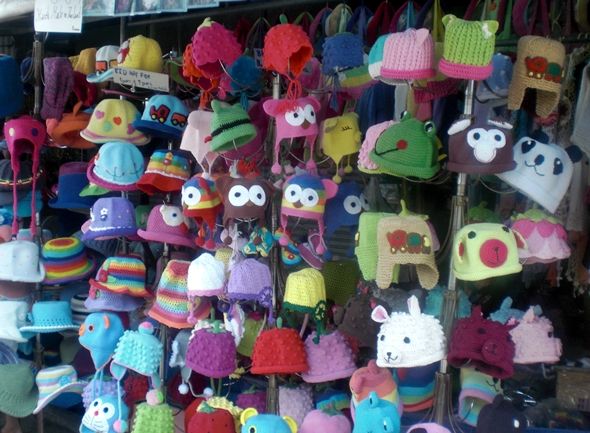 Children's hats at Chatuchak market -- very cool gifts for kids in Bangkok