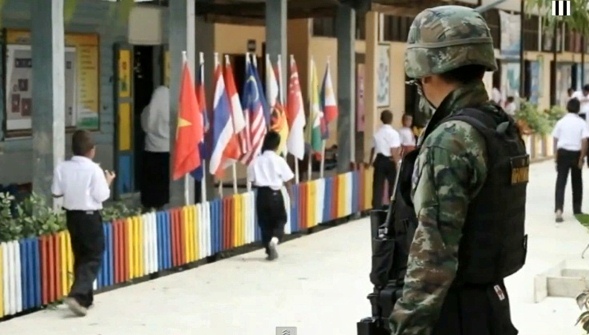 soldier at school southern thailand