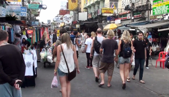 Khao San Road is packed with nothing but western tourists.