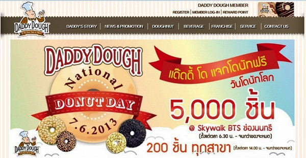 daddy dough national donut day free donuts bangkok thailand