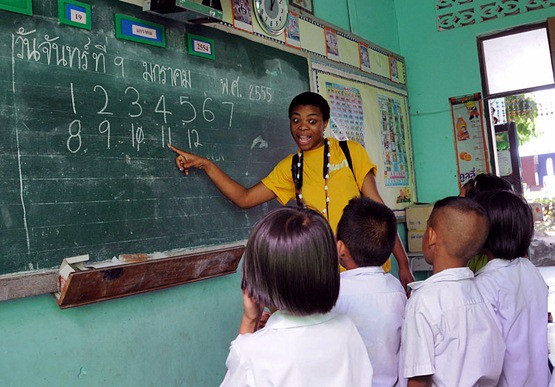 black woman teaching thailand