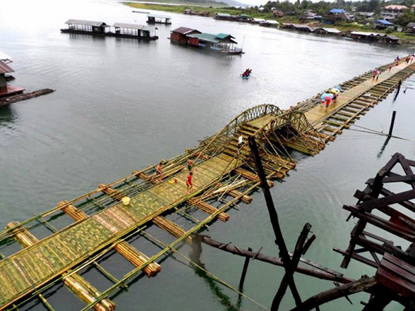 thailand's longest bamboo bridge