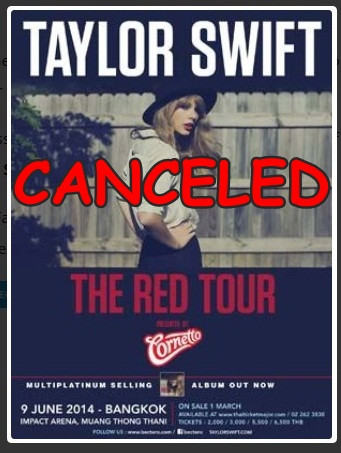 taylor swift concert canceled bangkok