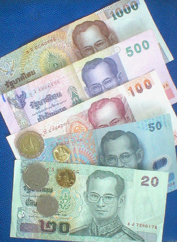 thai baht notes coins