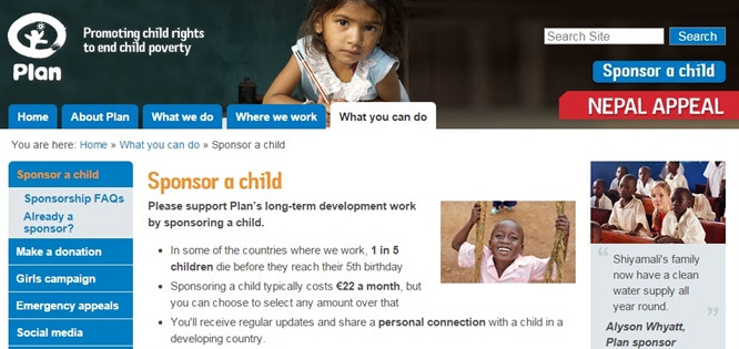 sponsor a child plan international