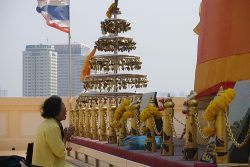 praying at temple thailand