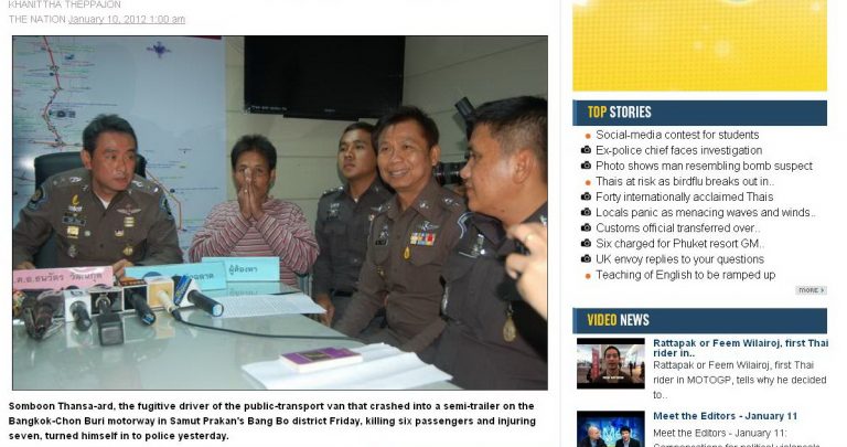 Second Bangkok Passenger Van Crash Injures 14, One Seriously