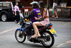 girl riding side saddle thailand