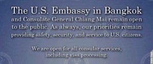 US embassy bangkok will be open