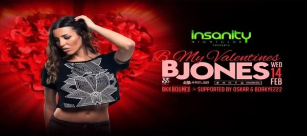 B Jones at Insanity Nightclub Bangkok Valentine's Day