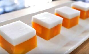 How to make Thai Mango Coconut Jelly (Woon Mamuang), it’s vegetarian and vegan