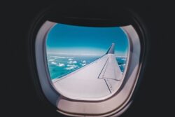Airplane window flights leaving Thailand