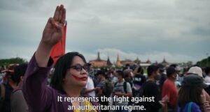 Thailand's three-fingered salute