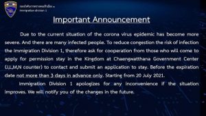 visa extensions in Bangkok during Covid